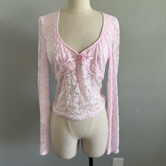 Pink Lace Top Size Large - Picture 1 of 5